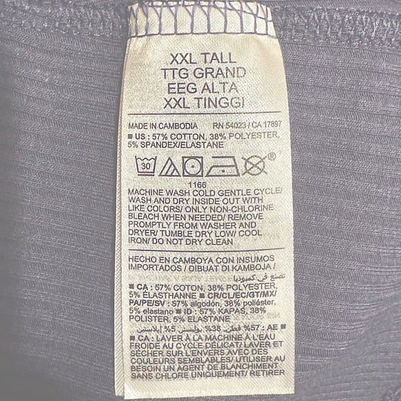 BNWT Old Navy - Long Sleeve - Cozy Brushed Cotton - XXL Tall - Volcanic Glass - Picture 3 of 5